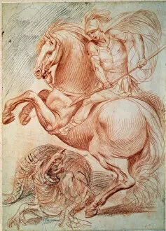 Hind Leg Gallery: Saint George and the Dragon, 17th century. Artist: Giuseppe Cesari