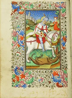 Sir John Fastolf Master Of Prints: Saint George and the Dragon; Book of Hours, about 1430-1440. Creator: Fastolf Master