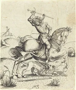 George Of Lydda Prints: Saint George and the Dragon, c. 1500. Creator: Master MZ