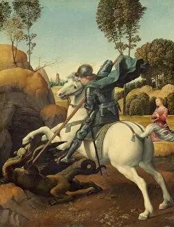 St George Gallery: Saint George and the Dragon, c. 1506. Creator: Raphael