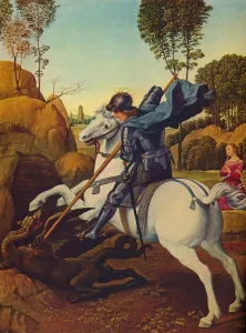 Rafaello Sanzio Gallery: Saint George and the Dragon, c1505. Artist: Raphael