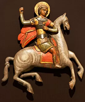 Ancient Russian Art Gallery: Saint George and the Dragon, Second half of the16th cen.. Artist: Ancient Russian Art