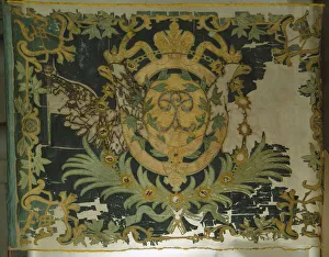 Banners And Standards Prints: Saint George Flag of the Infantry Regiment, 1762. Artist: Flags, Banners and Standards