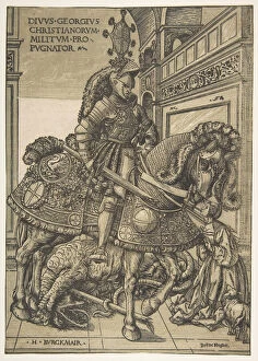 Saint George on Horseback, 1508/1518. Creator: Hans Burgkmair, the Elder
