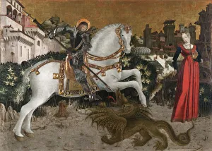 Brescia Collection: Saint George Killing the Dragon, ca 1460