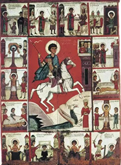 Images Dated 23rd February 2011: Saint George with Scenes from His Life, 14th century