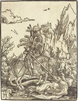 Altdorfer Albrecht Prints: Saint George Slaying the Dragon, 1511. Creator: Albrecht Altdorfer