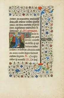 Bishops Mitre Prints: Saint Germain; Book of Hours, about 1440-1450. Creator: Workshop of the Bedford Master