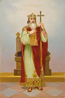 Saint Grand Duke Vladimir Svyatoslavich, Early 20th century. Artist: Russian icon