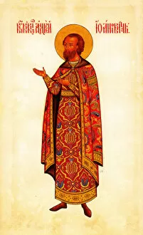 Andrei I Of Vladimir Collection: Saint Grand Prince Andrey Bogolyubsky, 1887. Artist: Solnzev, Fyodor Grigoryevich (1801-1892)