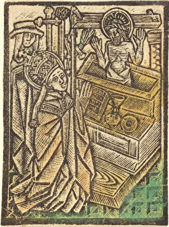 Metalcut Prints: Saint Gregory, c. 1480. Creator: Workshop of the Master of the Aachen Madonna