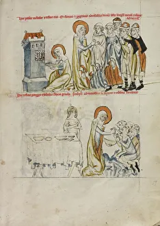 Caring Prints: Saint Hedwig Feeding the Imprisoned and Caring for Pilgrims, 1353. Creator: Unknown