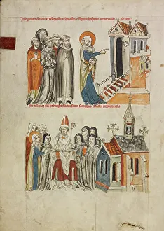 St Hedwig Prints: Saint Hedwig Offering Hospitality: Saint Hedwig Presenting Her Daughter Gertrude to