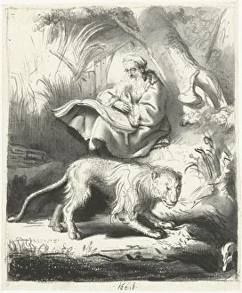 Jerome Saint Prints: The saint Hieronymus in the desert, 1661. Creator: Moses ter Borch