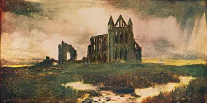 Whitby Prints: Saint Hildas Abbey, Whitby, 1912