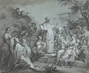 Congregation Gallery: Saint Ignatius of Loyola Preaching, before 1761. Creator: Johann Wolfgang Baumgartner
