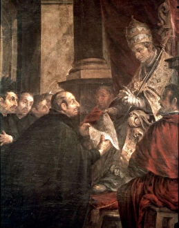 Images Dated 14th May 2007: Saint Ignatius receiving from Pope Paul III the bull of the founding of the Society of Jesus