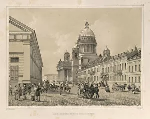 Saint Isaacs Cathedral As Seen From the Cavalry Manege (From: The Construction of the Saint Isaacs Cathedral), 1845