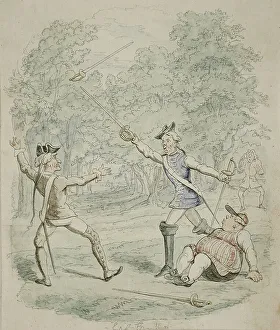 Duel Prints: Saint James, or Court of Queen Anne, 1844. Creator: George Cruikshank
