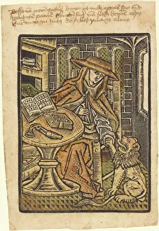 Olive Green Prints: Saint Jerome, c. 1470. Creator: Master of the Aachen Madonna, Workshop of