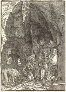 Altdorfer Albrecht Prints: Saint Jerome in a Cave, c. 1513/1515. Creator: Albrecht Altdorfer
