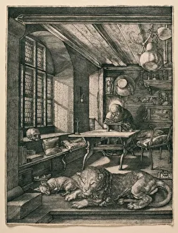 Monk Prints: Saint Jerome in his Cell. Artist: Durer, Albrecht (1471-1528)