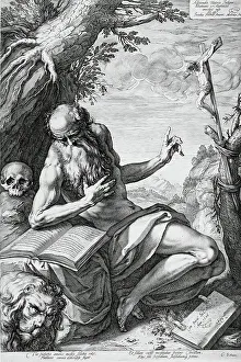 Henry Goltzius Prints: Saint Jerome in the Desert, 1596. Creator: Hendrik Goltzius