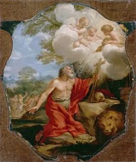 Rays Of Light Prints: Saint Jerome in the Desert, c1637. Creator: Pietro da Cortona