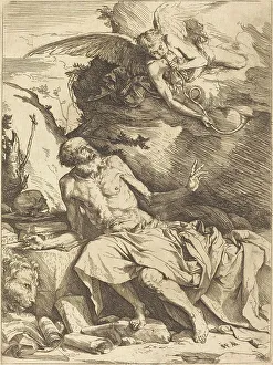 Tenebrist Prints: Saint Jerome Hearing the Trumpet of the Last Judgment, c. 1621. Creator: Jusepe de Ribera