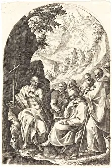 Saint Hieronymus Collection: Saint Jerome Instructing his Disciples in the Desert, 1608 / 1611. Creator: Jacques Callot