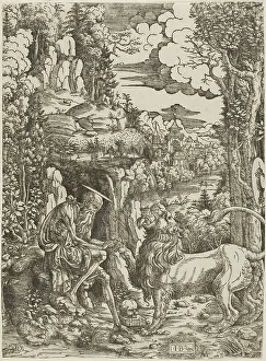 Removing Prints: Saint Jerome and the Lion, c.1509. Creator: Giovanni Battista Palumba