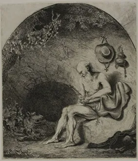 Ferdinand Boll Prints: Saint Jerome in Penitence, 1644. Creator: Ferdinand Bol