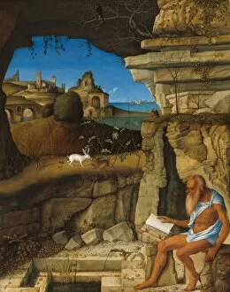 St Jerome Collection: Saint Jerome Reading, 1505. Creator: Giovanni Bellini
