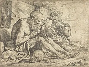 Tenebrist Prints: Saint Jerome Reading, c. 1624. Creator: Jusepe de Ribera