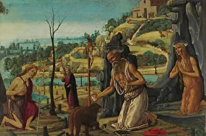 Christian Church Prints: Saint Jerome, Saint Mary Magdalene and Saint John the Baptist in the desert
