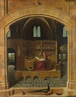 Monk Collection: Saint Jerome in his Study, ca 1475. Artist: Antonello da Messina (ca 1430-1479)
