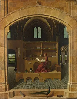 Monk Prints: Saint Jerome in his Study, ca 1475. Artist: Antonello da Messina (ca 1430-1479)