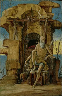 Jerome Saint Prints: Saint Jerome in the Wilderness, about 1475. Creator: Ercole de Roberti