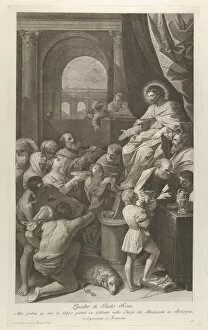 Saint Job seated at right receiving the gifts of the people... ca. 1760-1800
