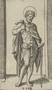 Raimondi Prints: Saint Job, wearing a cloak, from the series Piccoli Santi (Small Saints), ca. 1... ca