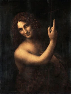 Baptist Collection: Saint John the Baptist, 1513-1516. Artist: Leonardo da Vinci (1452-1519)