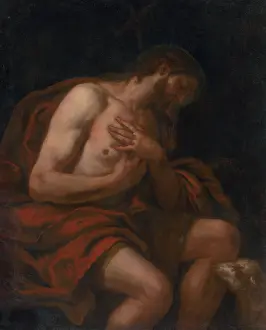 Religious Motif Prints: Saint John the Baptist, around 1670-1680. Creator: Johann Carl Loth