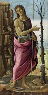 Tempera On Canvas Prints: Saint John the Baptist, c1485. Creator: Jacopo del Sellaio (1442-1493)