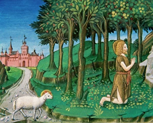 Saint John the Baptist in the Desert, Codex of Predis 1476. Creator: Cristoforo De Predis