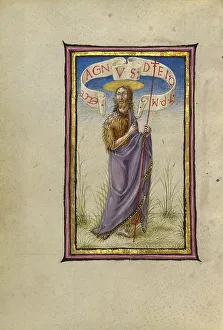 Andrea Gualengo Prints: Saint John the Baptist; Gualenghi-d'Este Hours, about 1469. Creator: Taddeo Crivelli