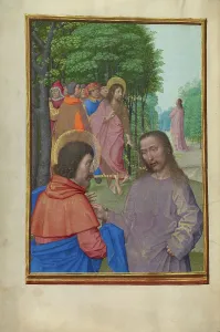 Speech Bubble Prints: Saint John the Baptist Preaching and Christ with the Apostles; Spinola Hours