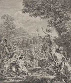 Saint John the Baptist preaching to a crowd, ca. 1729. Creator: Francois Bernard Lepicie