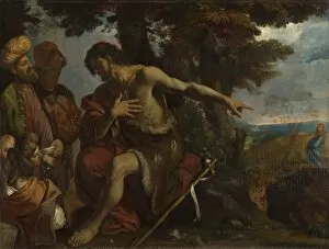 Angel Of The Wilderness Gallery: Saint John the Baptist preaching in the Wilderness, c. 1640. Artist: Mola