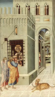 Giovanni Di Paolo Ca 1403 1482 Prints: Saint John the Baptist in Prison Visited by Two Disciples