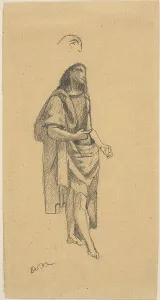 Saint John the Baptist, with Sketch of Head, n.d. Creator: Odilon Redon